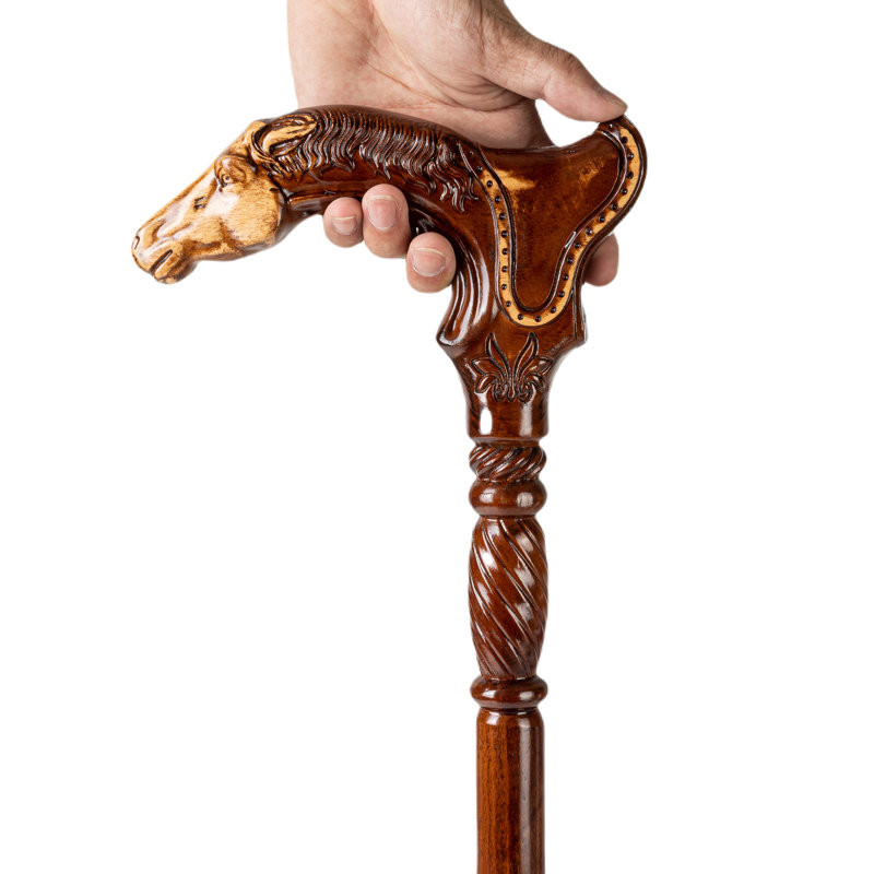 Artistic Hand Carved Wooden Walking Canes Abstract for Mobile